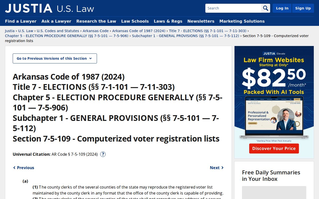 Washington County voter registration statute on secure voter addresses